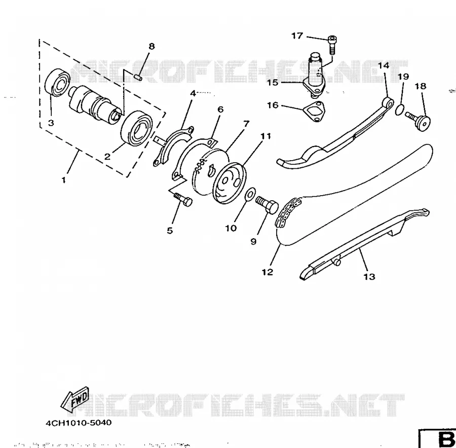 ARBRE A CAMES / CHAINE DE DISTRIBUTION Yamaha SCOOTER 250 1996 MAJESTY  YP250