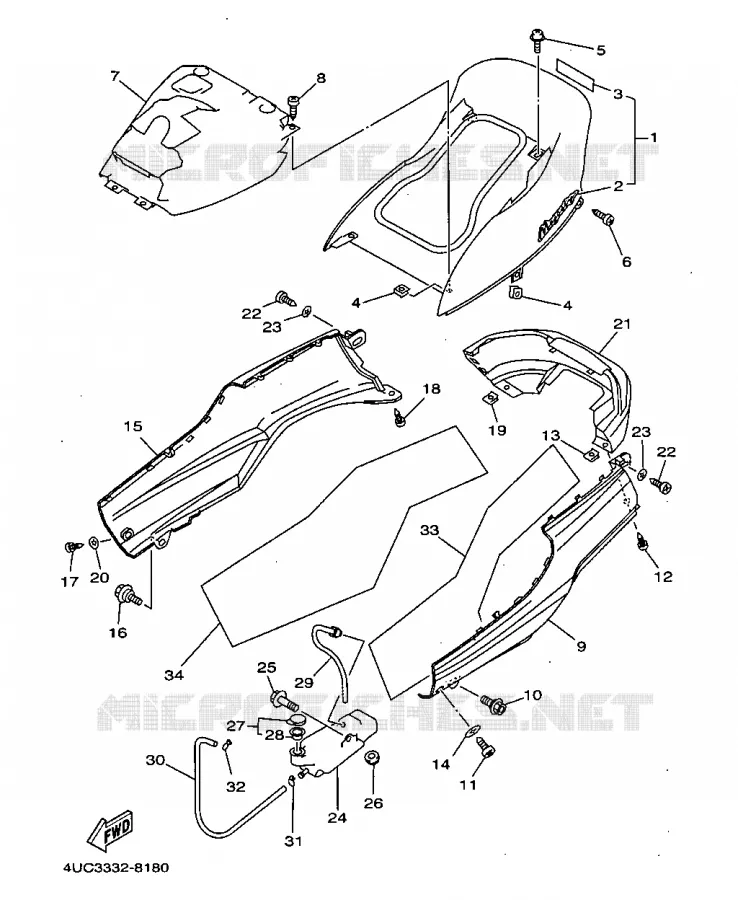 COUVERCLE LATERAL Yamaha SCOOTER 250 1998 MAJESTY  YP250