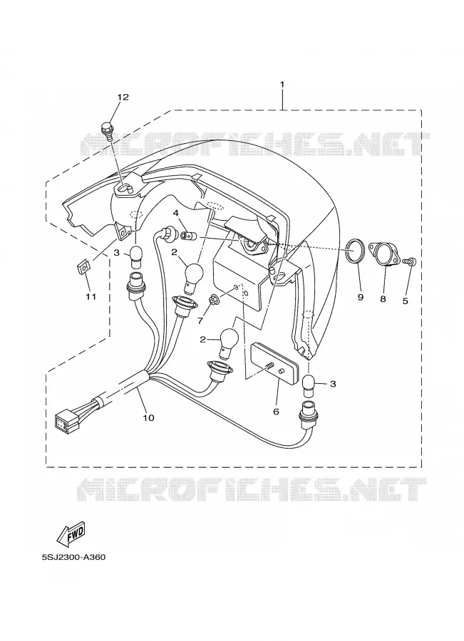 FEU ARRIERE Yamaha SCOOTER 250 2002 MAJESTY  YP250