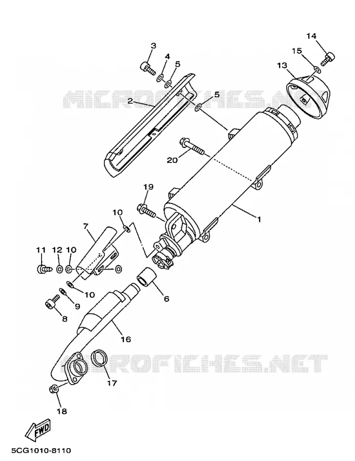 ECHAPPEMENT Yamaha SCOOTER 250 1998 MAJESTY  YP250D