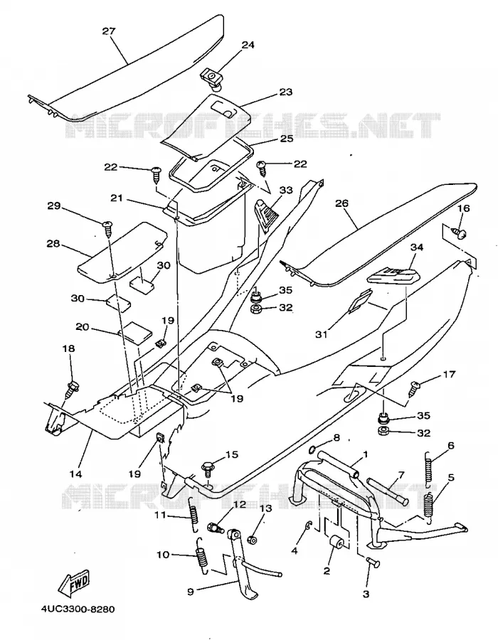 SUPPORT / REPOSE PIEDS Yamaha SCOOTER 250 1998 MAJESTY  YP250D