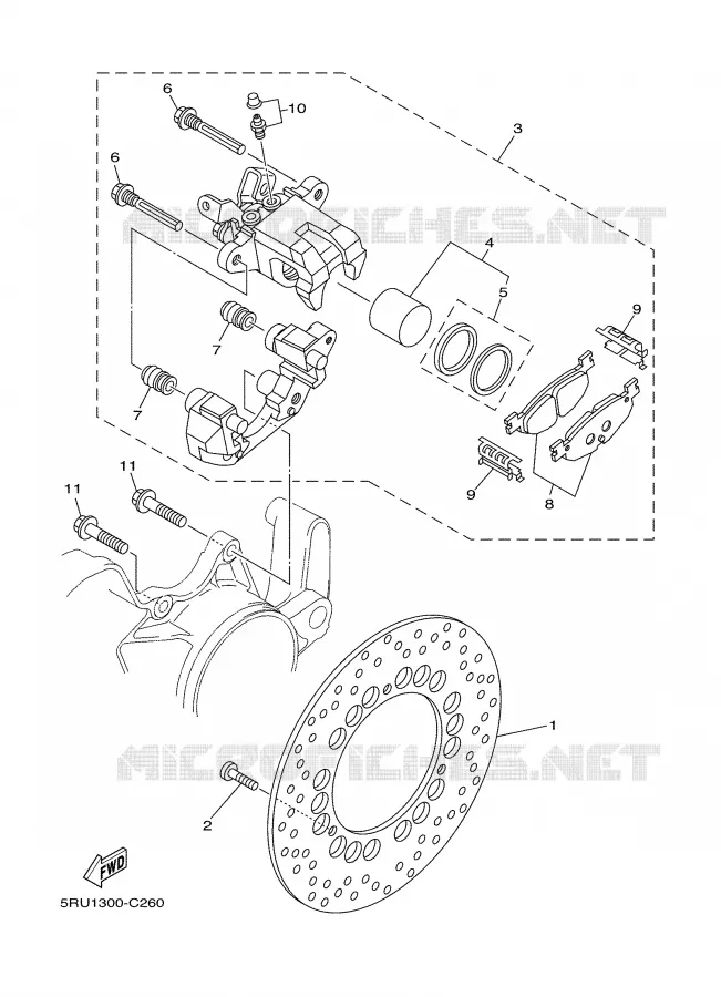 ETRIER DE FREIN ARRIERE Yamaha SCOOTER 400 2004 MAJESTY  YP400
