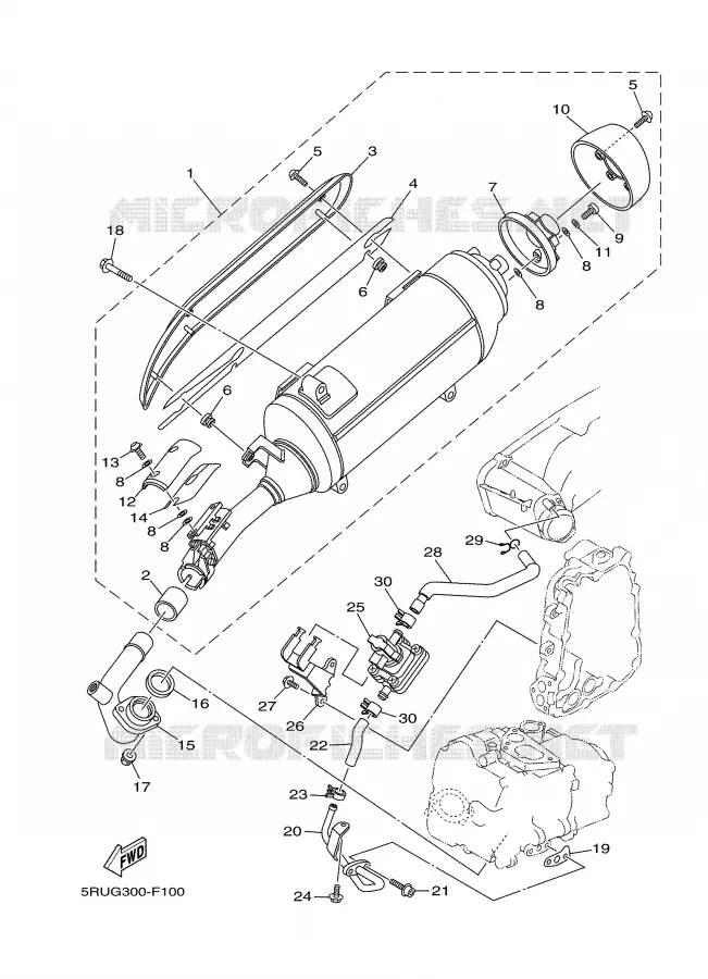 ECHAPPEMENT Yamaha SCOOTER 400 2008 MAJESTY  YP400