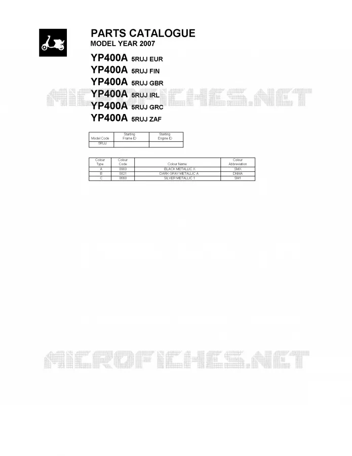 * CATALOG PREFACE * Yamaha SCOOTER 400 2007 MAJESTY ABS  YP400A