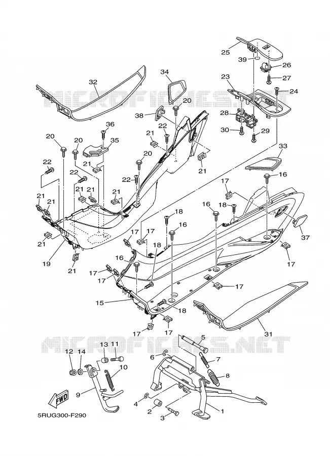 BEQUILLE / REPOSE PIEDS Yamaha SCOOTER 400 2007 MAJESTY ABS  YP400A