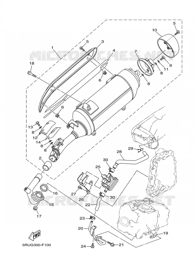 ECHAPPEMENT Yamaha SCOOTER 400 2008 MAJESTY ABS  YP400A MAJESTY400A
