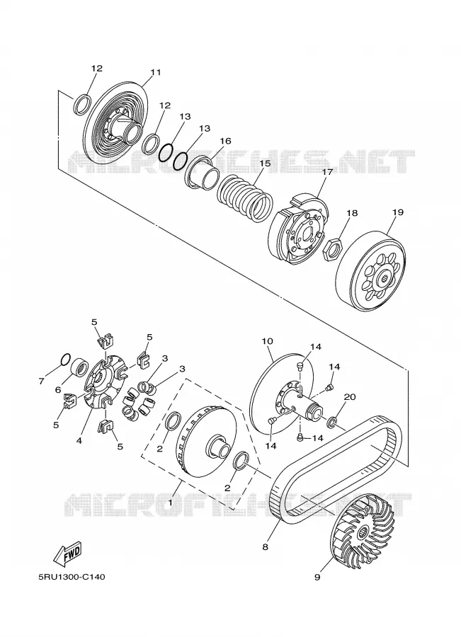 EMBRAYAGE DE DEMARREUR Yamaha SCOOTER 400 2004 MAJESTY  YP400S