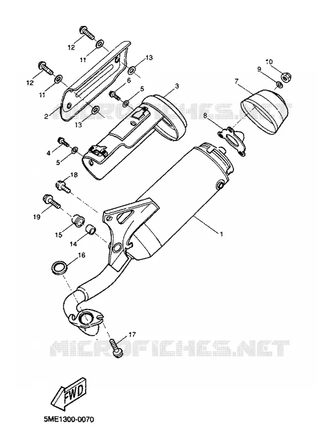ECHAPPEMENT Yamaha SCOOTER 100 2000 AEROX  YQ100 AEROX 100