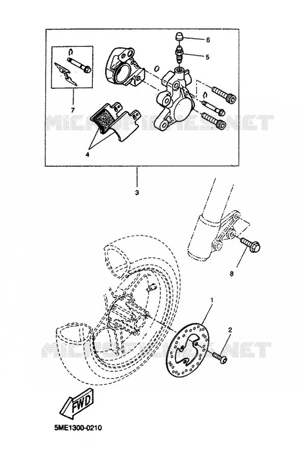 ETRIER DE FREIN AVANT Yamaha SCOOTER 100 2000 AEROX  YQ100 AEROX 100
