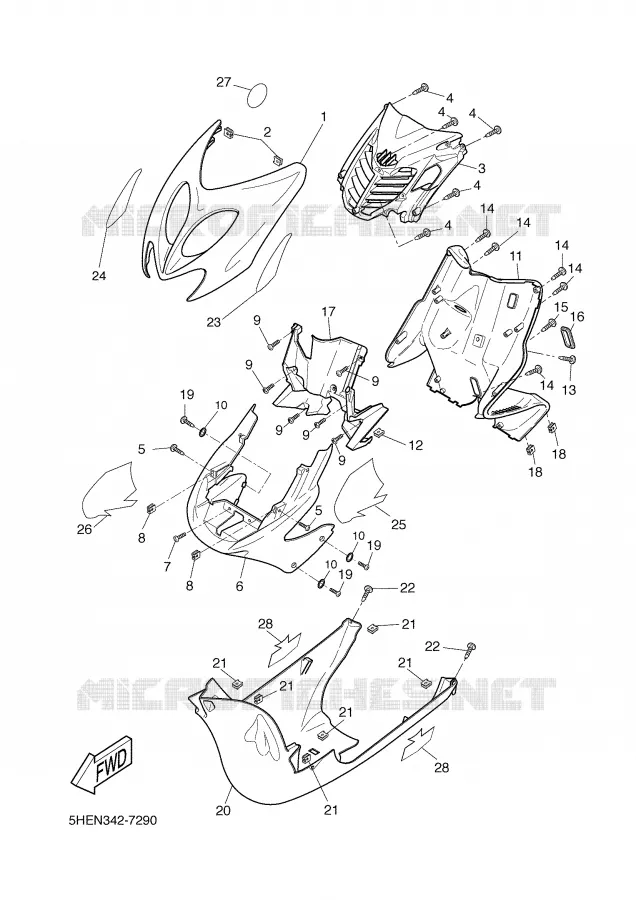 PROTEGE JAMBES Yamaha SCOOTER 50 2000 AEROX  YQ50