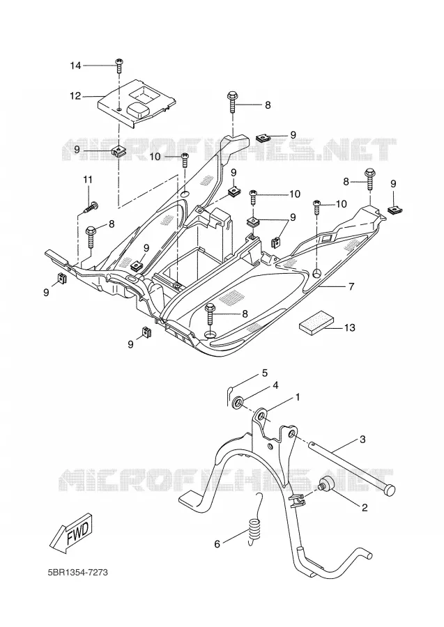 SUPPORT / REPOSE PIEDS Yamaha SCOOTER 50 2007 AEROX  YQ50