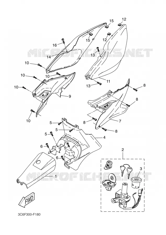 COUVERCLE LATERAL Yamaha SCOOTER 50 2007 AEROX  YQ50