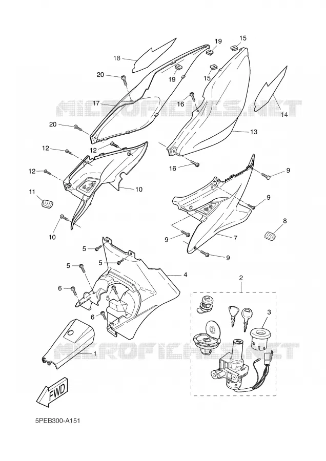 COUVERCLE LATERAL Yamaha SCOOTER 50 2002 NITRO  YQ50L