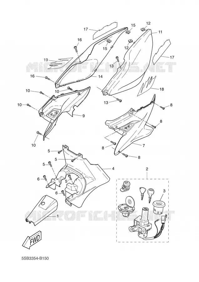 COUVERCLE LATERAL Yamaha SCOOTER 50 2003 AEROX  YQ50L