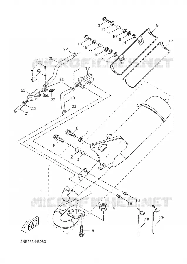ECHAPPEMENT Yamaha SCOOTER 50 2003 AEROX  YQ50L