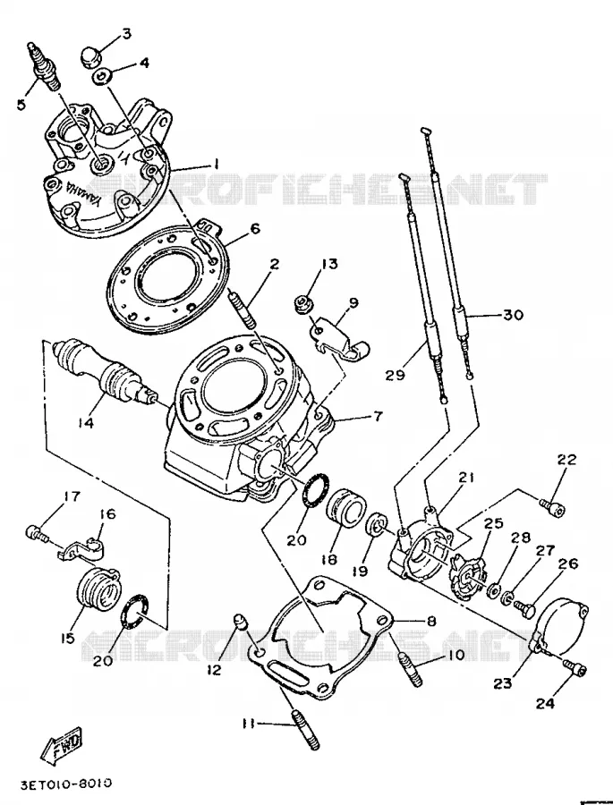 CYLINDRE Yamaha MOTO 200 1988 DTR  DT200R