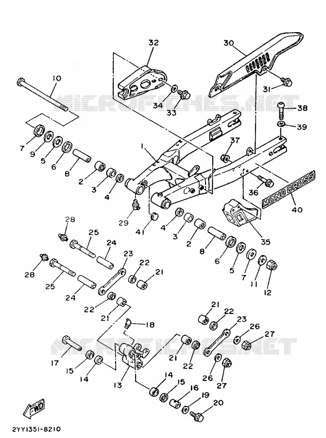 BRAS ARRIERE Yamaha MOTO 200 1988 DTR  DT200R