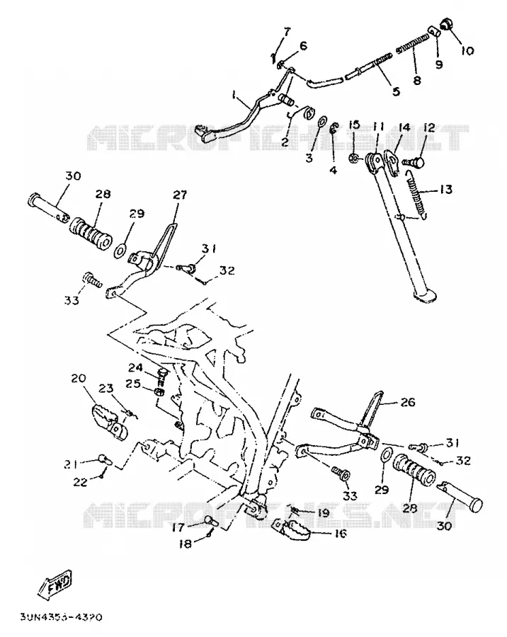 SUPPORT / REPOSE PIEDS Yamaha MOTO 50 1994 DTLC  DT50LC