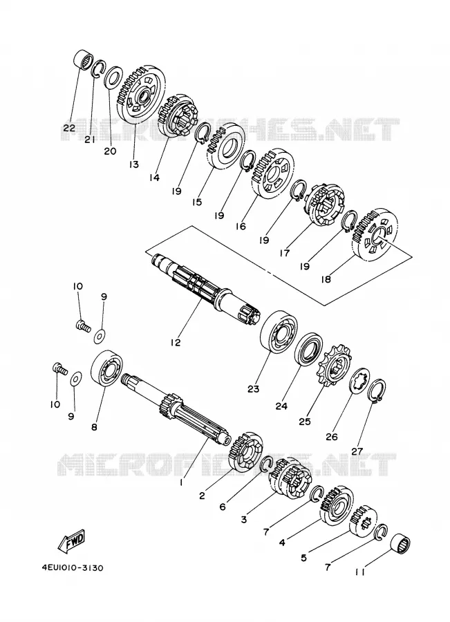 TRANSMISSION Yamaha MOTO 50 2000 DTLC  DT50LC