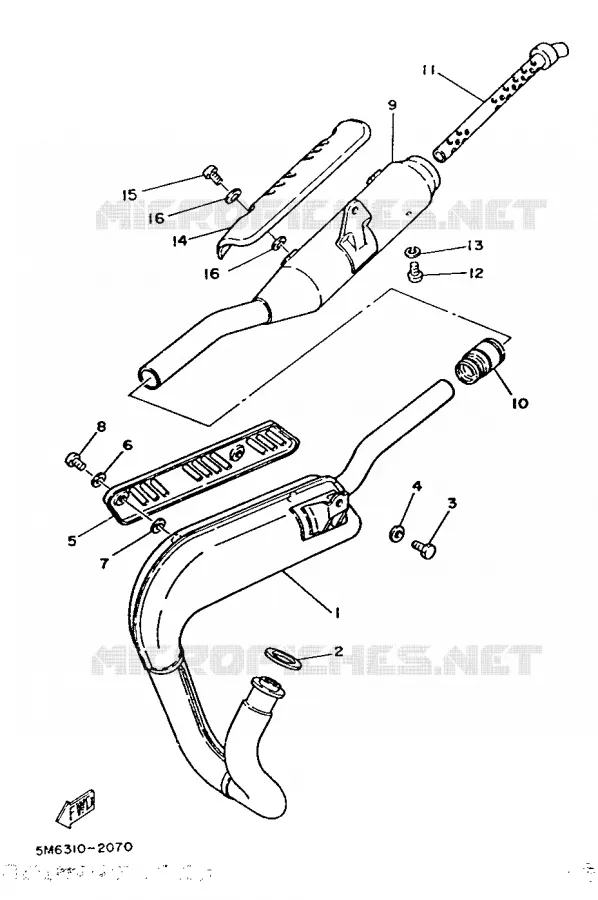ECHAPPEMENT Yamaha MOTO 50 1986 DTMX  DT50MX