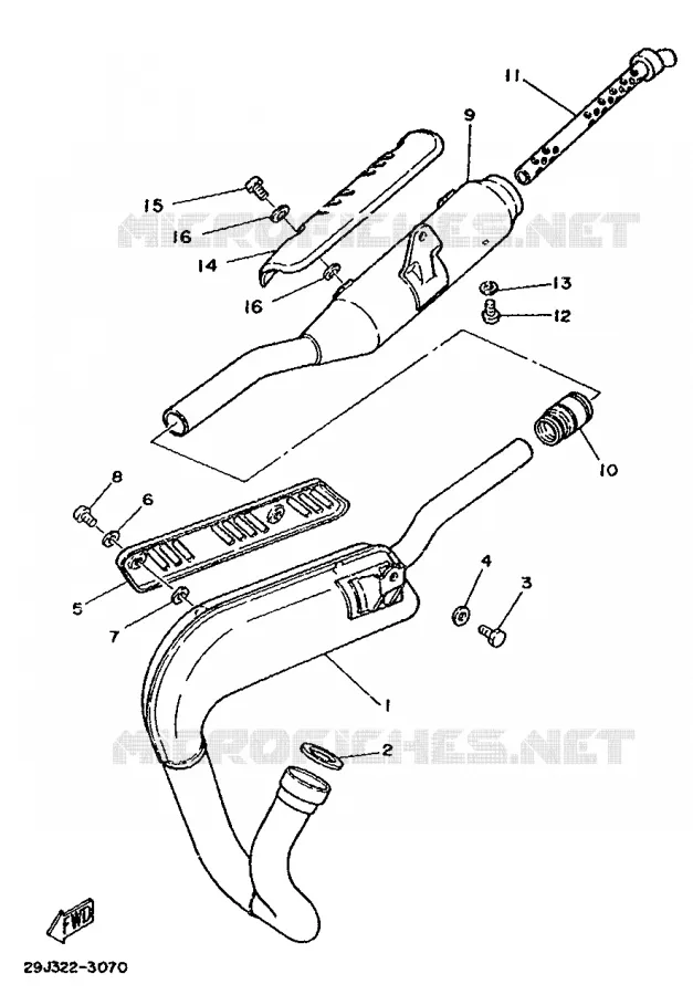 ECHAPPEMENT Yamaha MOTO 50 1992 DTMX  DT50MX