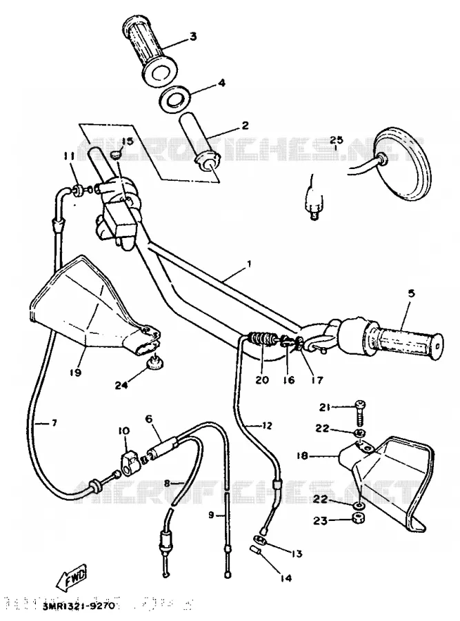 GUIDON ET CABLES Yamaha MOTO 50 1989 DTR  DT50R