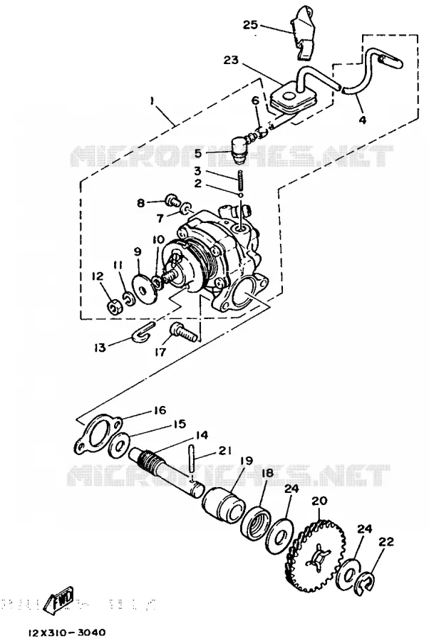 POMPE A HUILE Yamaha MOTO 50 1991 DTR  DT50R