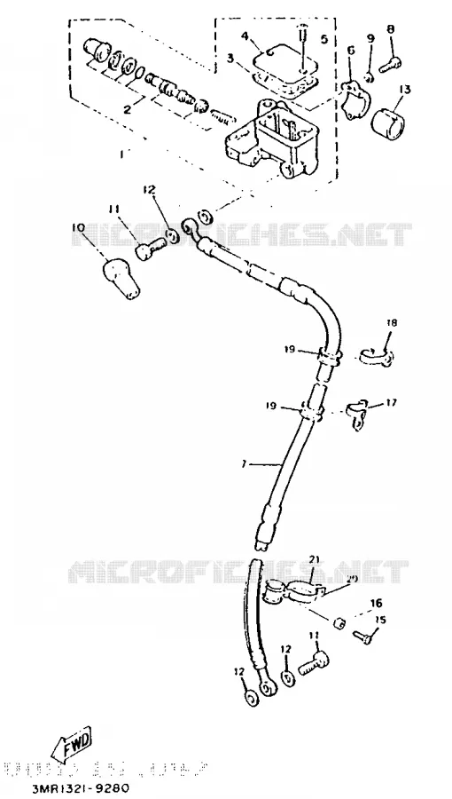 MAITRE CYLINDRE DE FREIN ARRIERE Yamaha MOTO 50 1991 DTR  DT50R