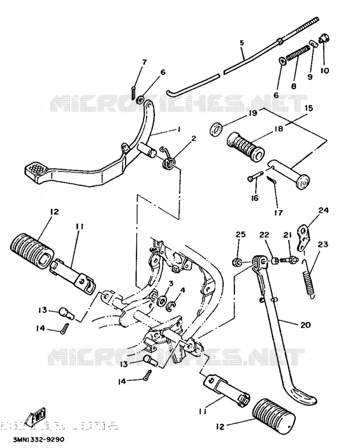 SUPPORT / REPOSE PIEDS Yamaha MOTO 50 1996 DTR  DT50R