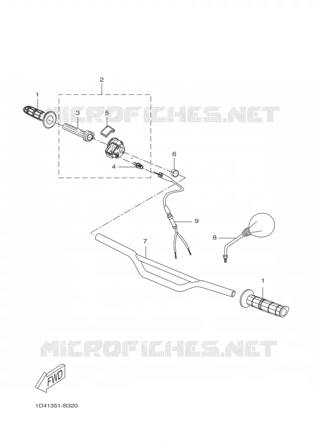 GUIDON ET CABLES Yamaha MOTO 50 2004 DTR  DT50R