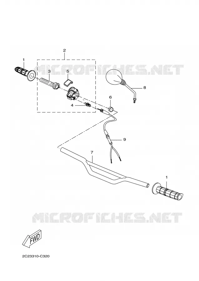 GUIDON ET CABLES Yamaha MOTO 50 2004 DTR  DT50R