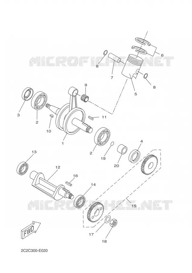 VILEBREQUIN / PISTON Yamaha MOTO 50 2005 DTR  DT50R