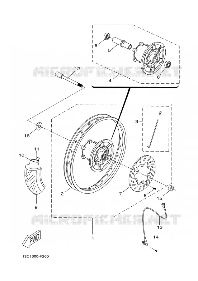 ROUE AVANT 2 Yamaha MOTO 50 2008 DTR  DT50R