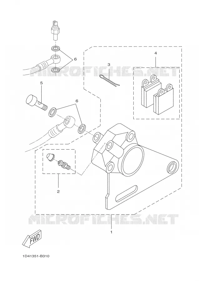 ETRIER DE FREIN ARRIERE Yamaha MOTO 50 2004 DTR  DT50RSM