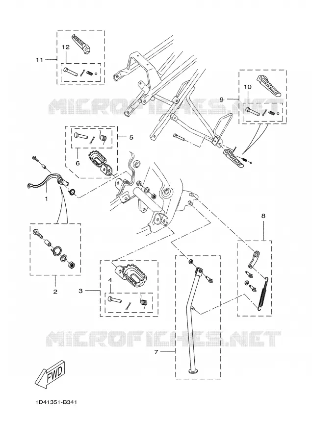 BEQUILLE / REPOSE PIEDS Yamaha MOTO 50 2004 DTR  DT50RSM