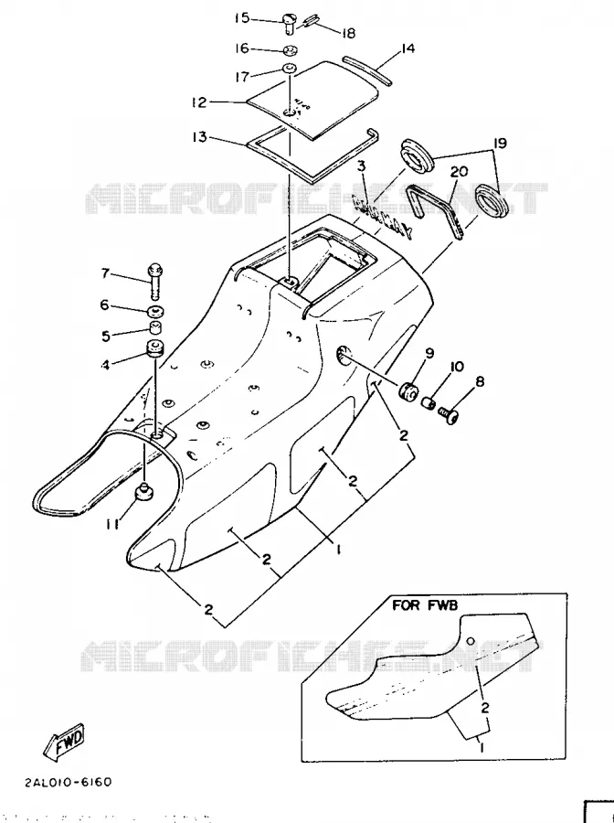 CACHE LATERAL - RESERVOIR D'HUILE Yamaha MOTO 50 1987 MINIMOTO  YSR50