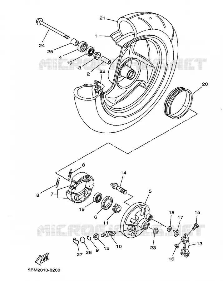 ROUE AVANT Yamaha SCOOTER 50 1998 Autres modeles  YV50