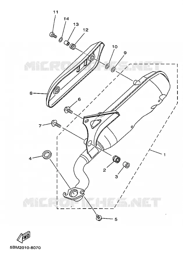 ECHAPPEMENT Yamaha SCOOTER 50 1998 Autres modeles  YV50