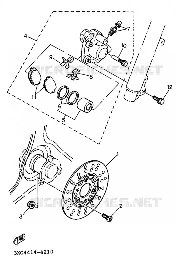 ETRIER DE FREIN AVANT Yamaha SCOOTER 100 1997 BOOSTER  YW100