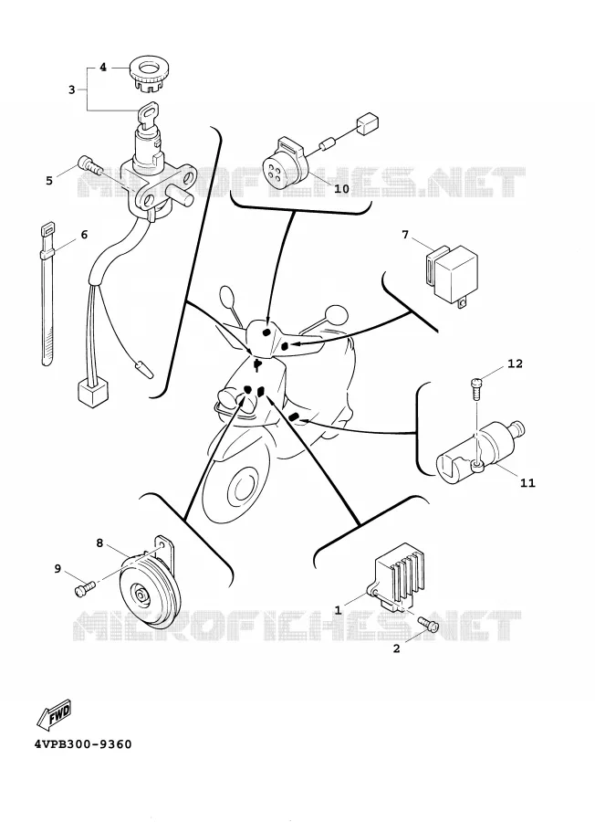 PARTIE ELECTRIQUE 2 Yamaha SCOOTER 100 2001 BOOSTER  YW100E