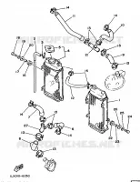 RADIATEUR / DURITES pour Yamaha YZ125S de 1986