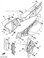 CACHE LATERAL   RESERVOIR D'HUILE pour Yamaha YZ125 de 1995