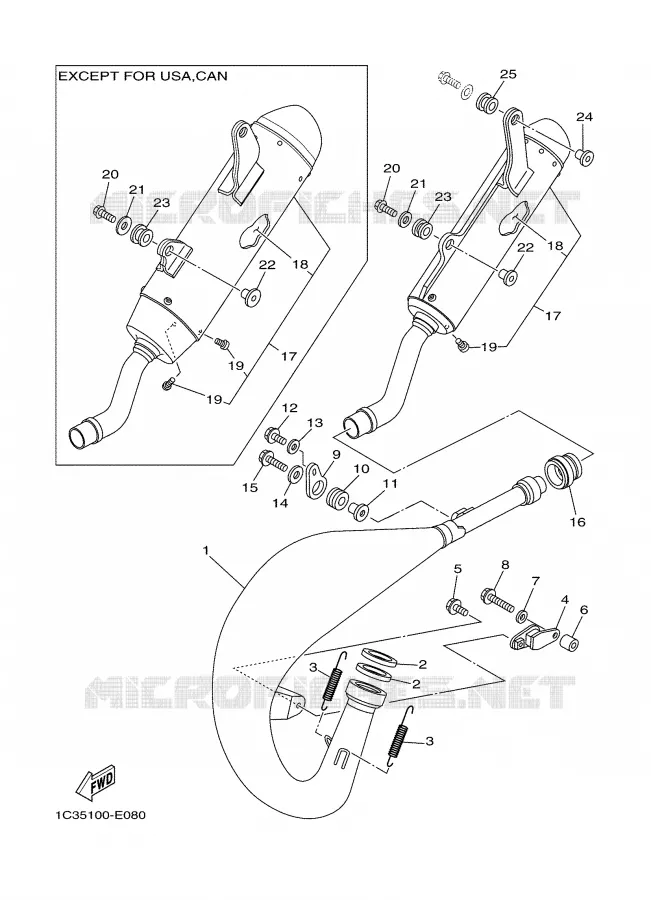 ECHAPPEMENT Yamaha MOTO 125 2006 YZ  YZ125