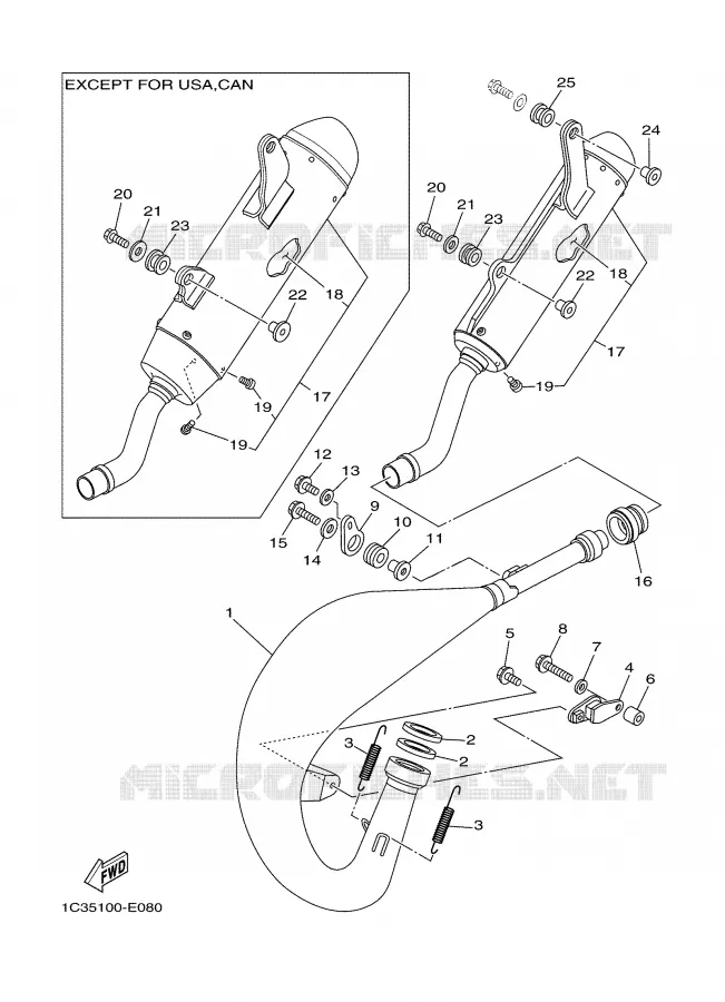 ECHAPPEMENT Yamaha MOTO 125 2006 YZ  YZ125