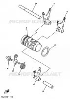 BARILLET DE SELECTION / FOURCHETTES pour Yamaha YZ125B de 1991