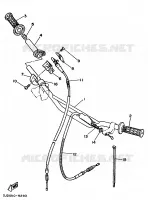 GUIDON ET CABLES pour Yamaha YZ125B de 1991