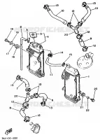 RADIATEUR / DURITES pour Yamaha YZ125B de 1991