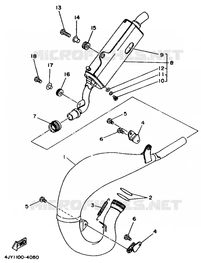 ECHAPPEMENT Yamaha MOTO 125 1994 YZ  YZ125F