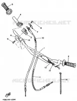 GUIDON ET CABLES pour Yamaha YZ125LC de 1992