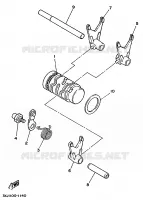 BARILLET DE SELECTION / FOURCHETTES pour Yamaha YZ125LC de 1993